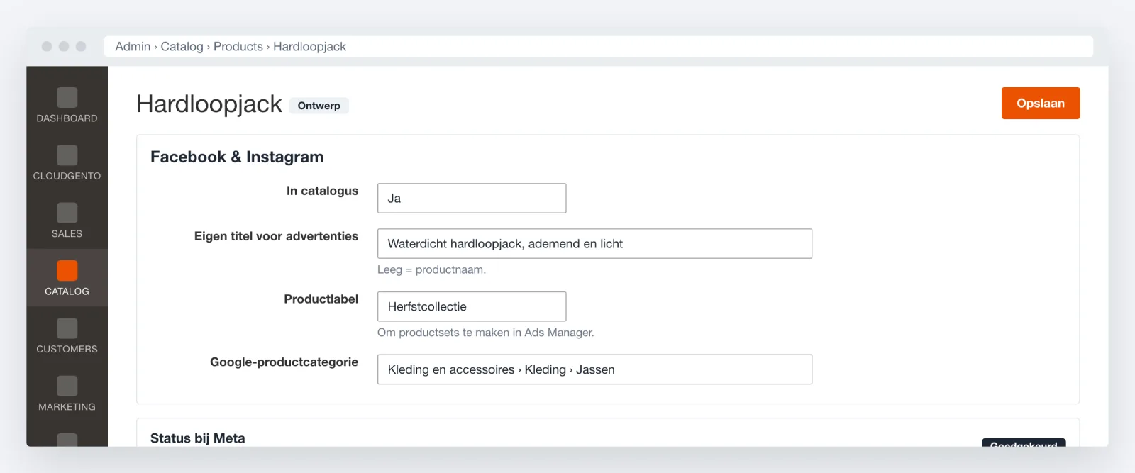 Facebook-instellingen per product